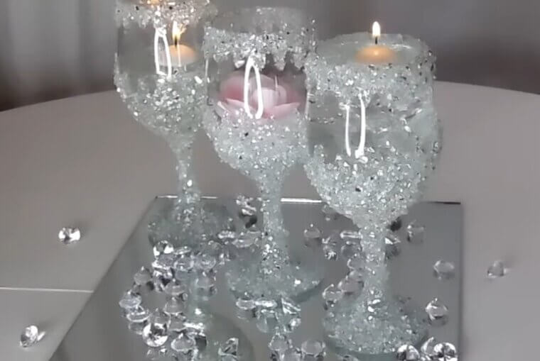 Wine Glass Tealight Holders