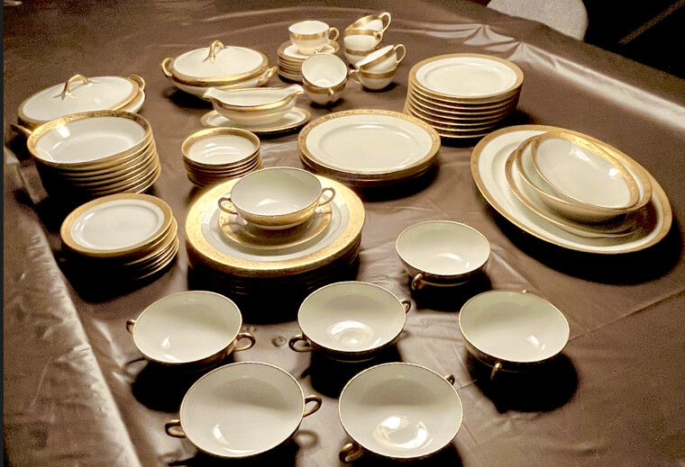 Gold-Rimmed Dinnerware