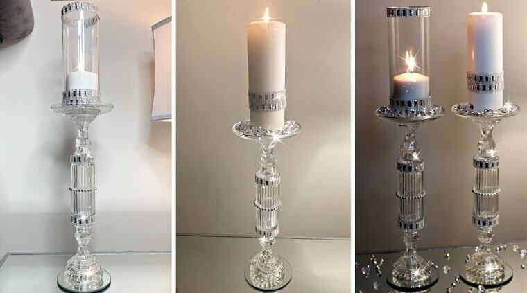 Glass Candle Stick Holders
