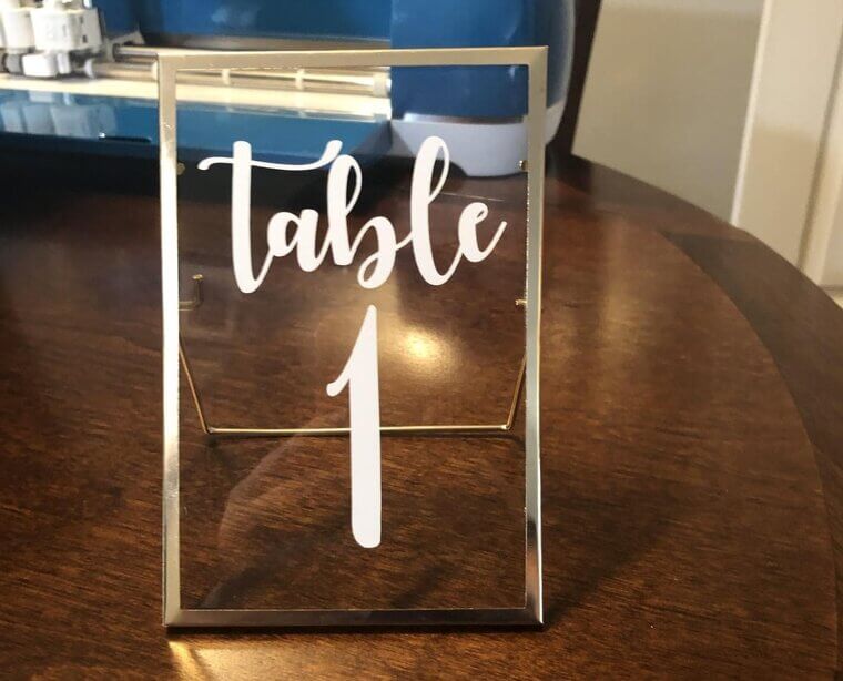 Framed Metallic Seat Numbers