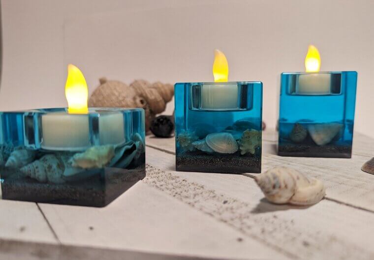 Square Glass Tealight Holders